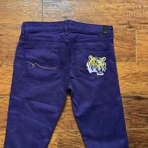 LSU OCJ embroidered Womens Purple Jeans Size 27 No tags but never worn